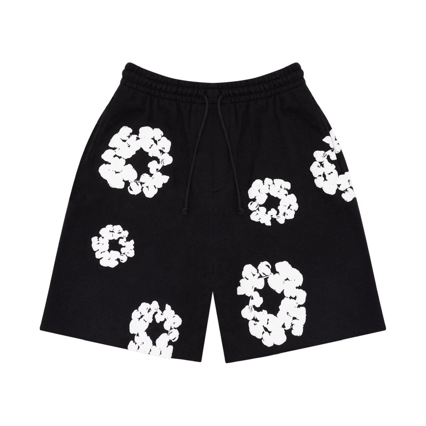 Short à fleurs - noir