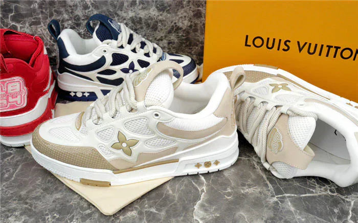 LOUIS VUITTON SKATE SNEAKER BEIGE BLANC