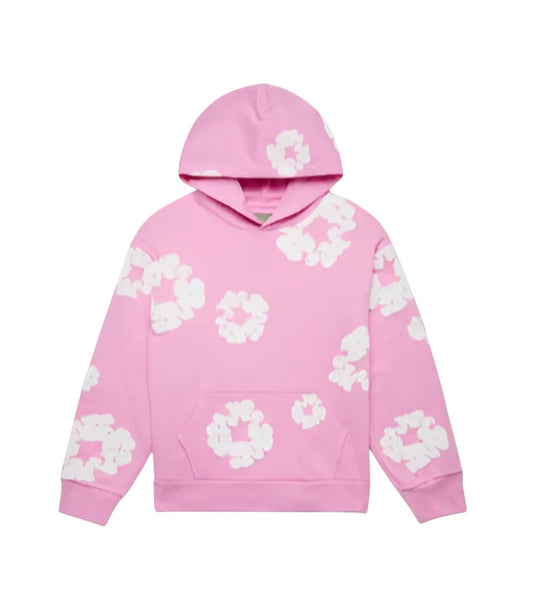 Pull à fleurs - rose