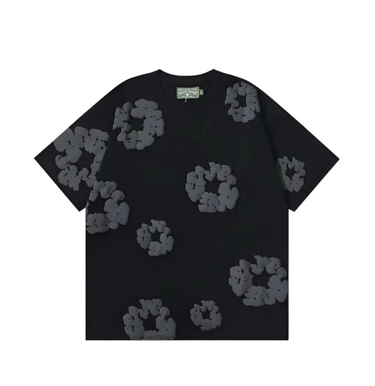 T-Shirt à fleurs - noir