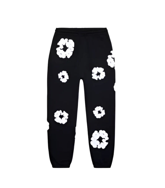 Pantalon à fleurs - noir